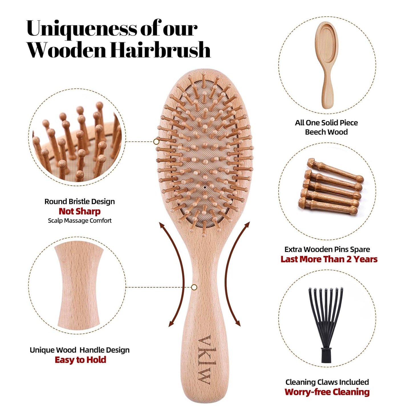 Anti-Frizz Wooden Comb